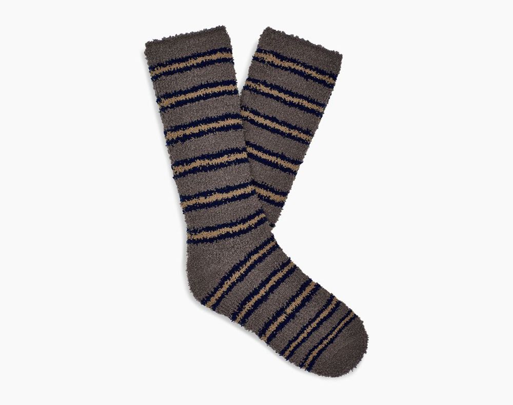 Ugg Fincher Ultra Cozy Crew - Mens Socks - Navy - NZ (6714HCEVQ)